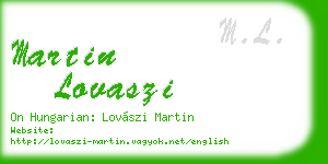 martin lovaszi business card
